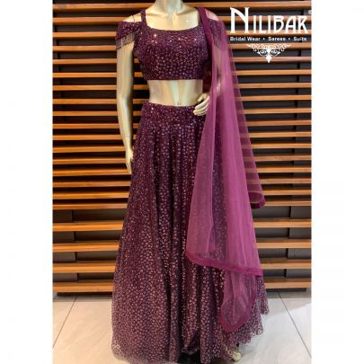 Wine Net Lehenga