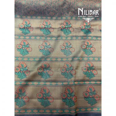 Black & Bottle Green Silk Saree With Detailed Boarder