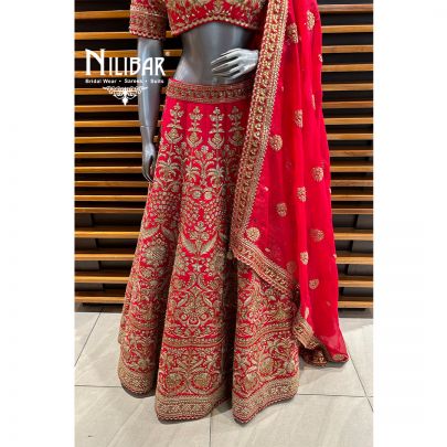 Red Silk Bridal Lehenga