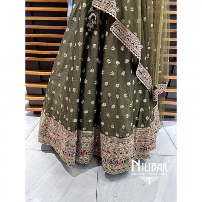 Mehandi & Falsa Silk Bridal Lehenga
