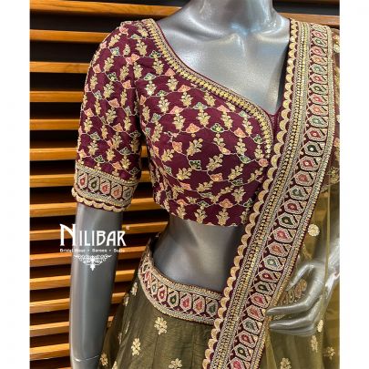 Mehandi & Falsa Silk Bridal Lehenga