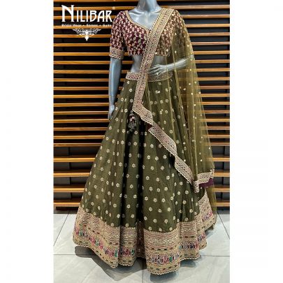 Mehandi & Falsa Silk Bridal Lehenga