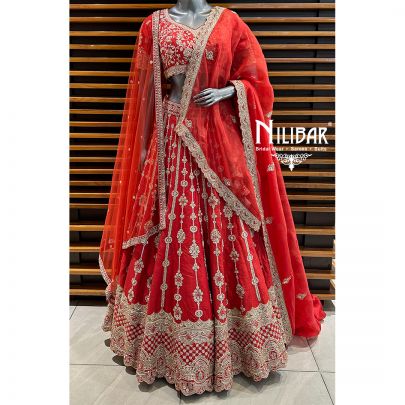 Red Silk Bridal Lehenga
