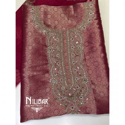 Falsa Brocade Silk Unstitched Suit