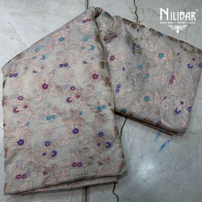 Ivory Banarasi Silk Pure Saree