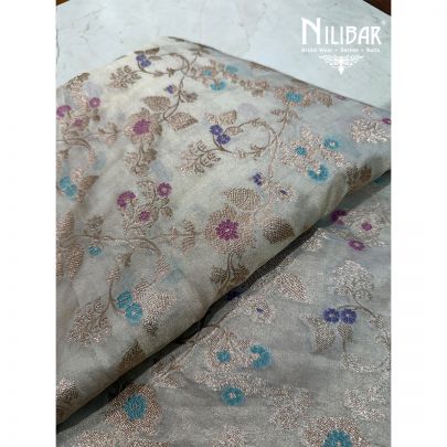 Ivory Banarasi Silk Pure Saree