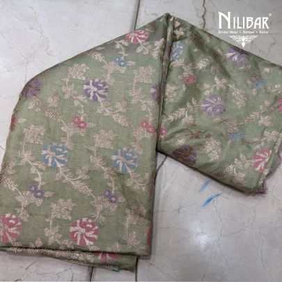 Pista Green Banarasi Silk Pure Saree