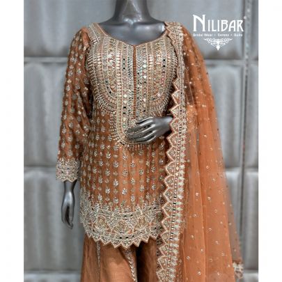 Copper Silk Short Shirt Paired With Jaffa Pants