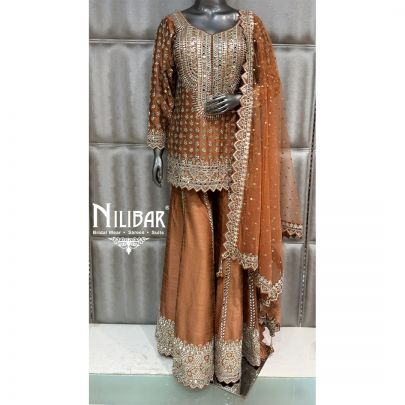 Copper Silk Short Shirt Paired With Jaffa Pants