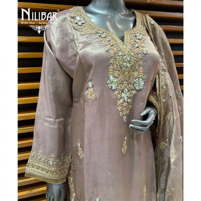 Lilac Lamé Silk Salwar Suit