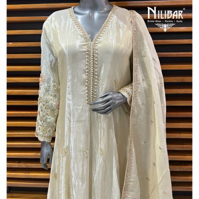 Cream Silk Anarkali Suit