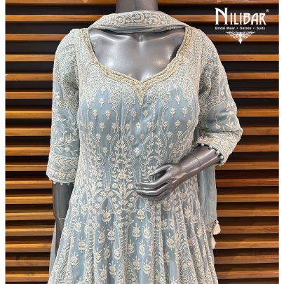Light Blue Georgette Anarkali Suit