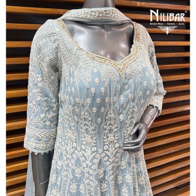 Light Blue Georgette Anarkali Suit