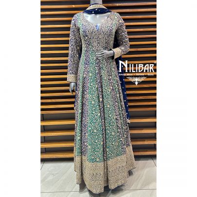 Blue Georgette Anarkali Suit