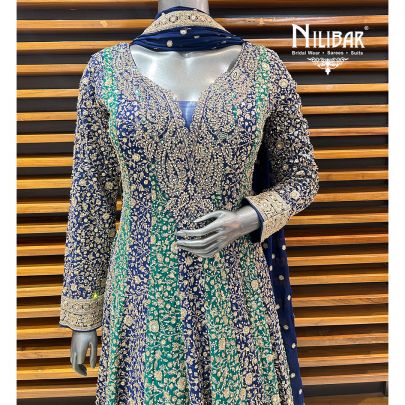 Blue Georgette Anarkali Suit