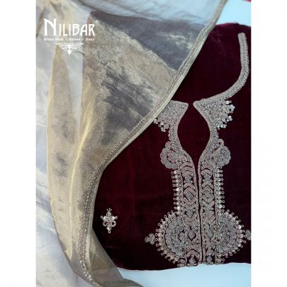 Red Velvet Unstitched Suit