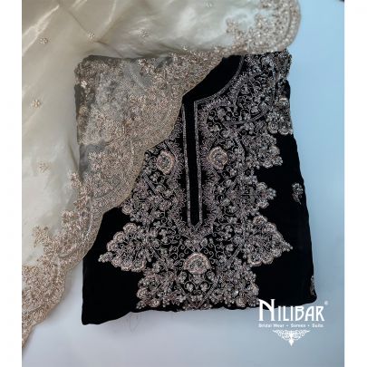 Blue Velvet Unstitched Suit
