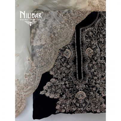 Blue Velvet Unstitched Suit