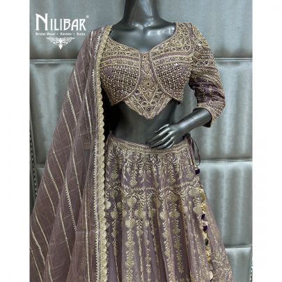 Lilac Organza Lehenga