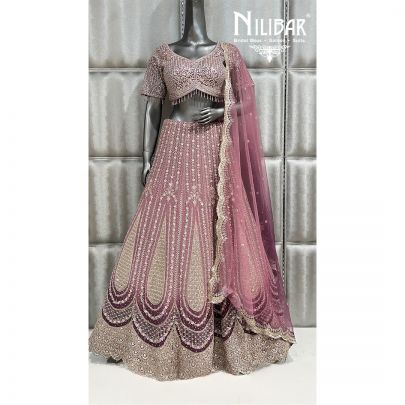 Grape Purple Georgette Lehenga