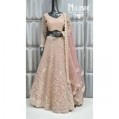 Blush Pink Net Lehenga