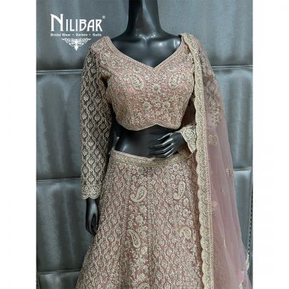 Blush Pink Net Lehenga