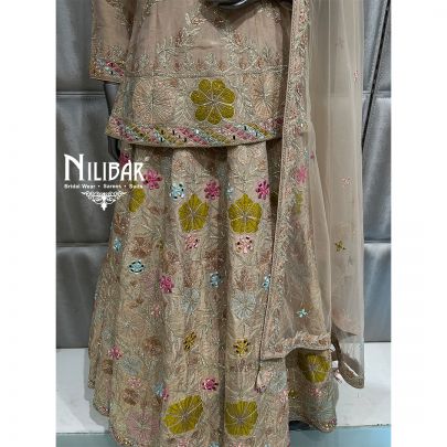 Apricot Lame Silk Lehenga