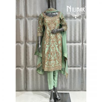 Mint Green Silk Pant Suit