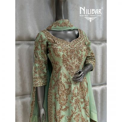 Mint Green Silk Pant Suit