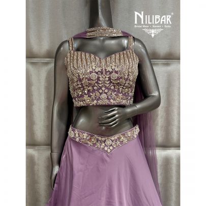 Lavender Satin Lehenga