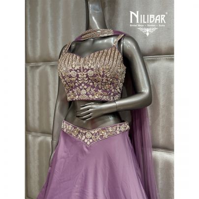 Lavender Satin Lehenga