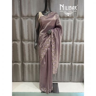 Stunning Lavender Organza Saree