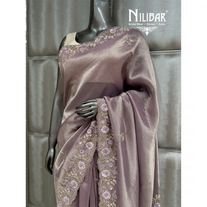 Stunning Lavender Organza Saree