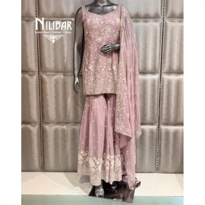 Lavender Georgette Garara Suit
