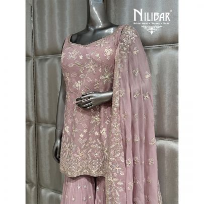 Lavender Georgette Garara Suit