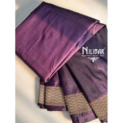 Purple Wine Banarasi Weave Silk Saree