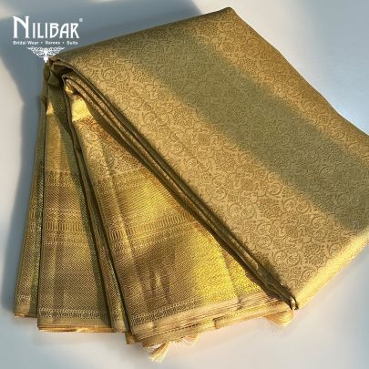 Gold Ivory Pink Banarasi Weave Silk Saree