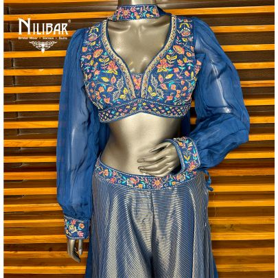 Navy Blue Indo Western Set