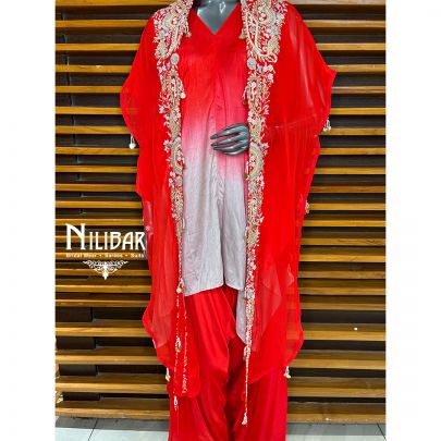 Red Indo Western Set