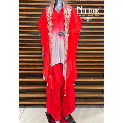 Red Indo Western Set