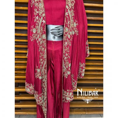 Ruby Red Indo Western Set