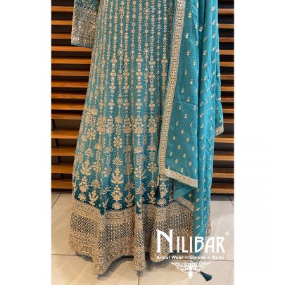 Rama Green Georgette Anarkali