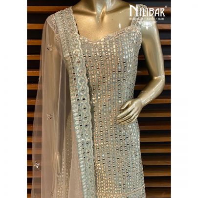 Tea Green And White Garara Suit