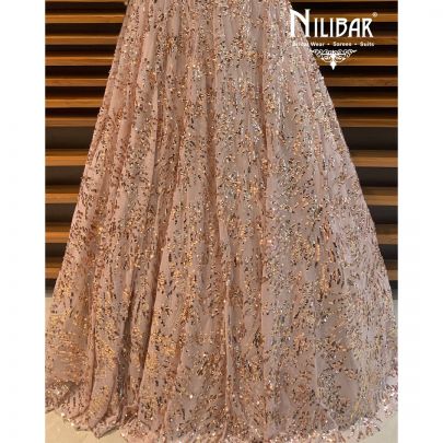 Dull Peach Net Gown