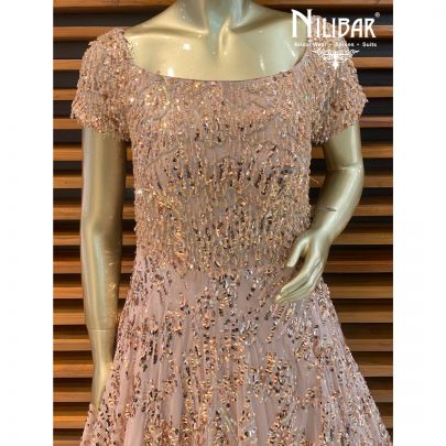 Dull Peach Net Gown
