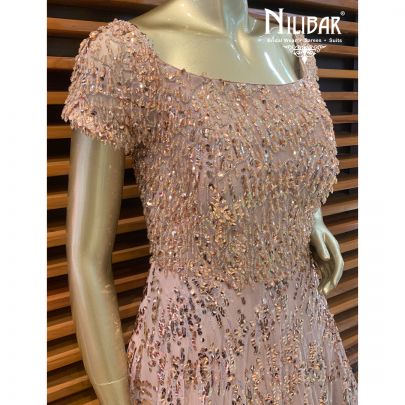 Dull Peach Net Gown