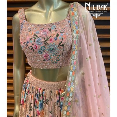 Soft Pink Georgette Lehenga