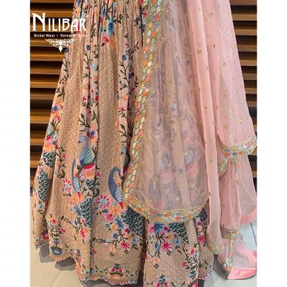 Soft Pink Georgette Lehenga