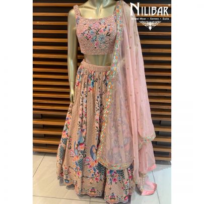 Soft Pink Georgette Lehenga