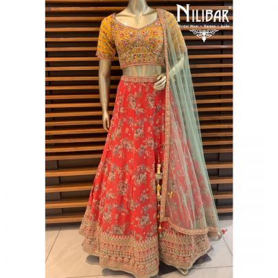 Yellow Rust Georgette Lehenga